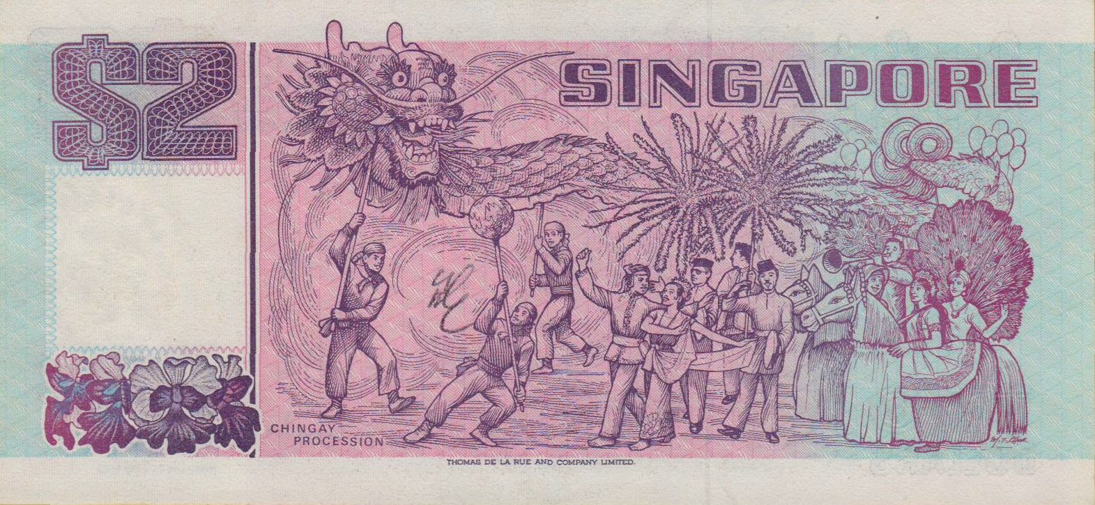 Singapore 2 1992 UNC P-28 [SERIAL# 488484]
